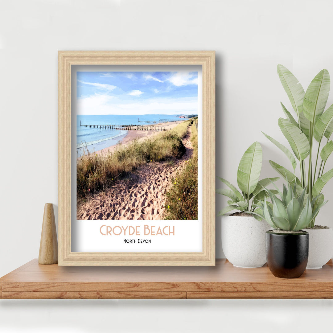 Croyde Art Print, Croyde Travel Poster, Croyde North Devon Art, Croyde Wall Art, Travel Poster Print, Vintage Travel Print, Devon