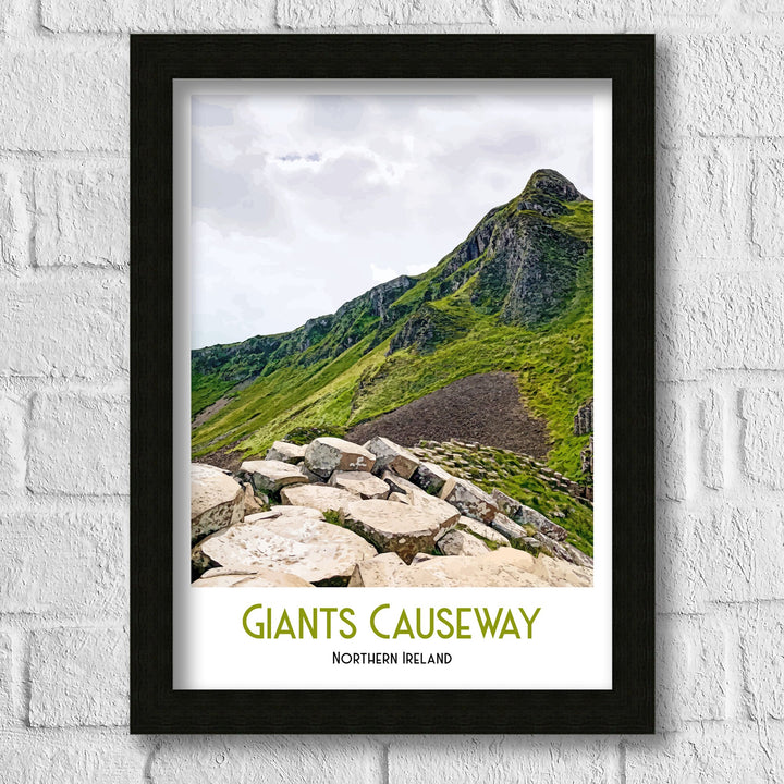 Giant's Causeway Poster, County Antrim, Northern Ireland, Retro Travel Print, Irish Wall Art, Causeway Coast, Belfast, Travel Poster