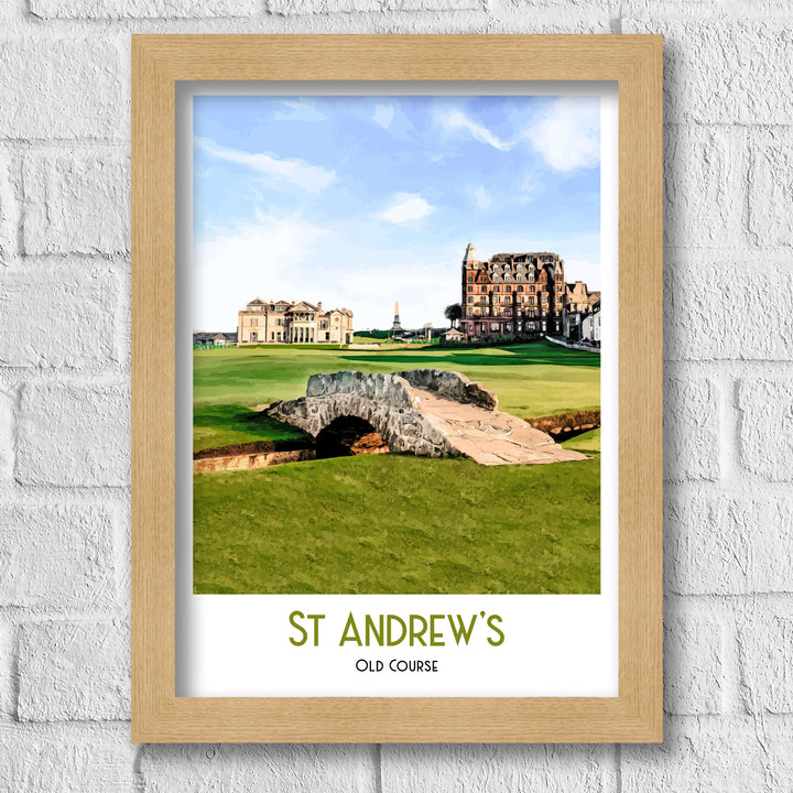 St Andrews Golf Print Art Print, Bath Retro Art Print, Travel Poster, Retro Poster, Gift For Golfer, Retro Golf Print