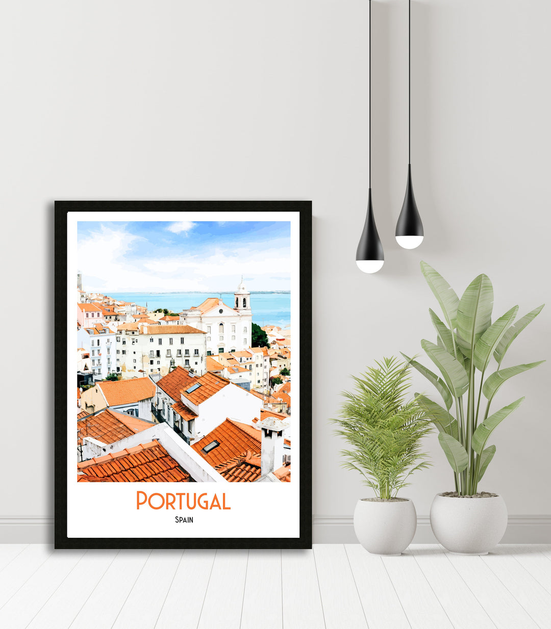 Portugal Spain Print, Portugal Travel Poster, Portugal Art, Portugal Wall Art, Travel Poster Print, Vintage Travel Print, Spanish Art Print