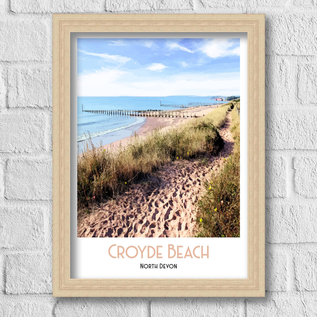 Croyde Art Print, Croyde Travel Poster, Croyde North Devon Art, Croyde Wall Art, Travel Poster Print, Vintage Travel Print, Devon