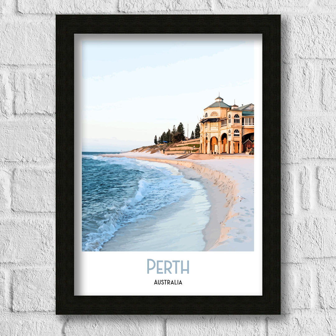 Perth Australia Poster Poster, Art Print, Travel Print, Art Print, Illustration, digital print, vintage print