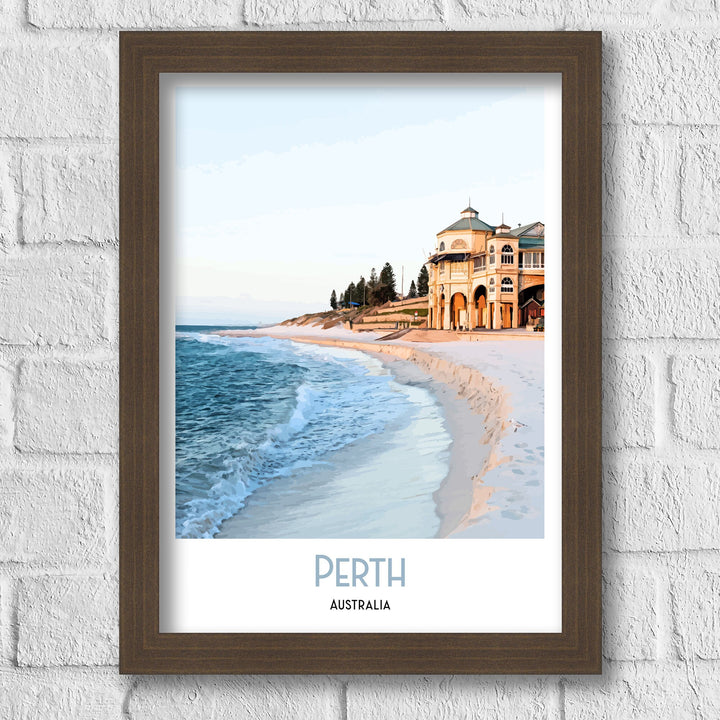 Perth Australia Poster Poster, Art Print, Travel Print, Art Print, Illustration, digital print, vintage print