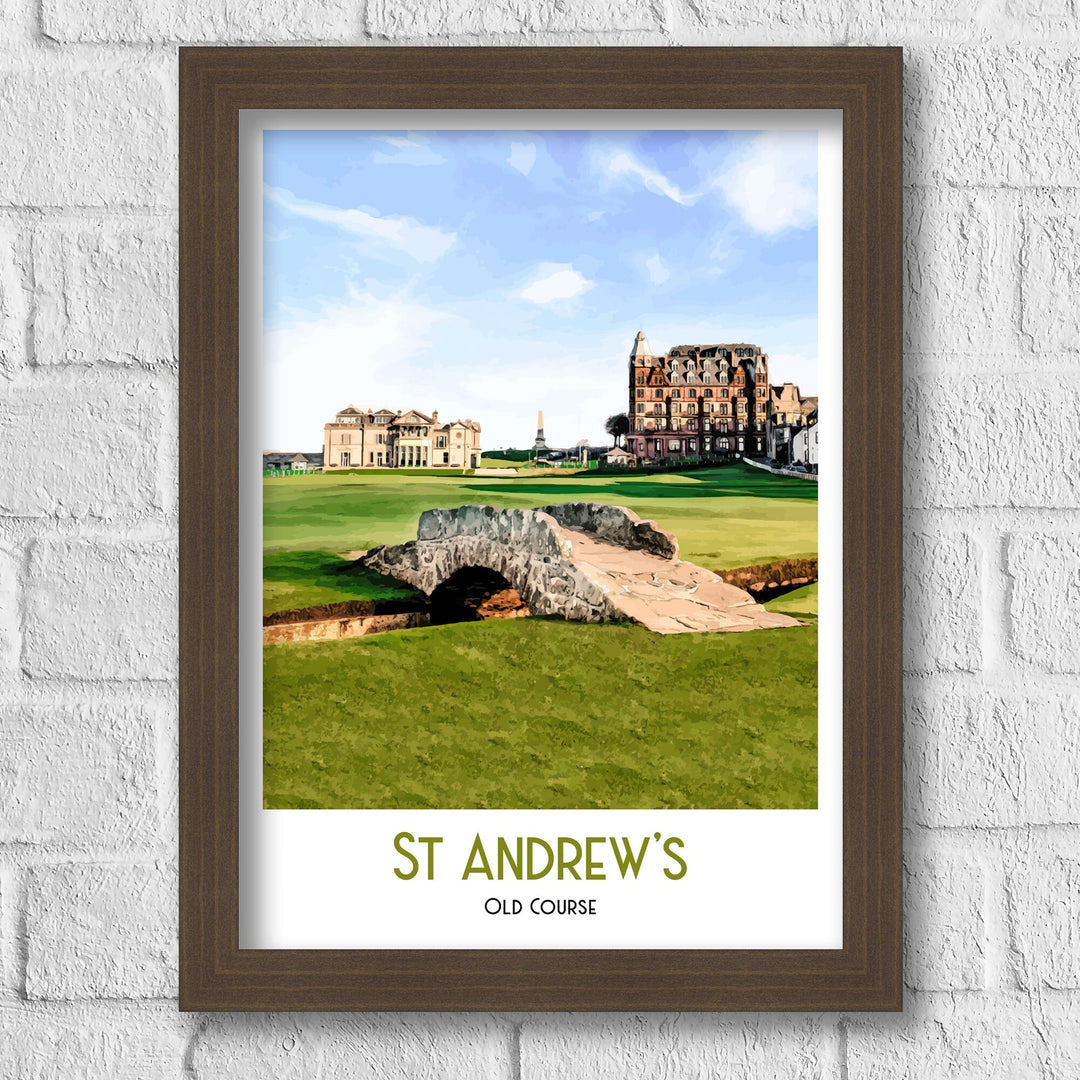 St Andrews Golf Print Art Print, Bath Retro Art Print, Travel Poster, Retro Poster, Gift For Golfer, Retro Golf Print