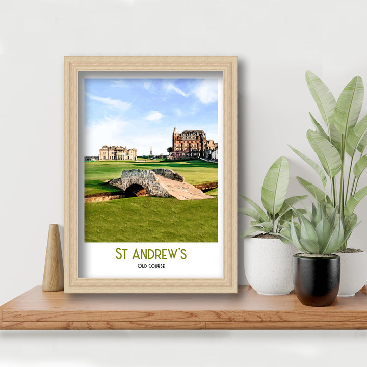 St Andrews Golf Print Art Print, Bath Retro Art Print, Travel Poster, Retro Poster, Gift For Golfer, Retro Golf Print