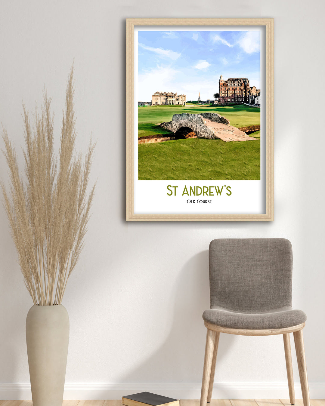 St Andrews Golf Print Art Print, Bath Retro Art Print, Travel Poster, Retro Poster, Gift For Golfer, Retro Golf Print