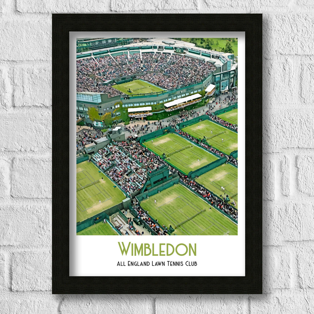 Wimbledon Tennis Poster Art Print, Illustration, digital print, cityscape, print, watercolour, landscape, Retro Print, Travel Print