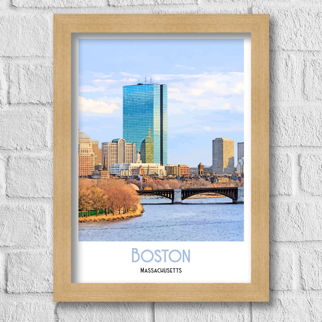 Boston Skyline Massachusetts Pencil Sketch, Art Print, Wall Art, Poster, digital print, cityscape, print, watercolour,