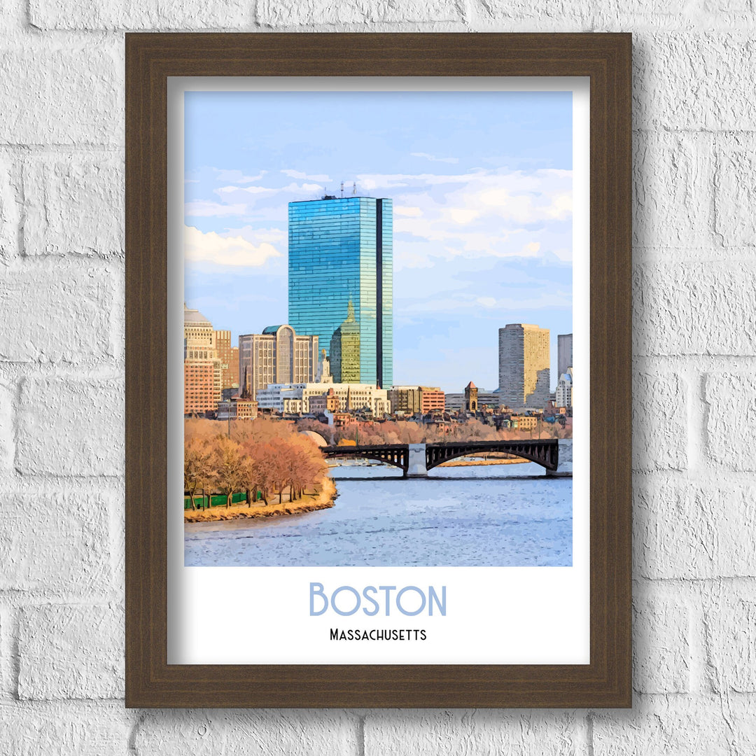 Boston Skyline Massachusetts Pencil Sketch, Art Print, Wall Art, Poster, digital print, cityscape, print, watercolour,