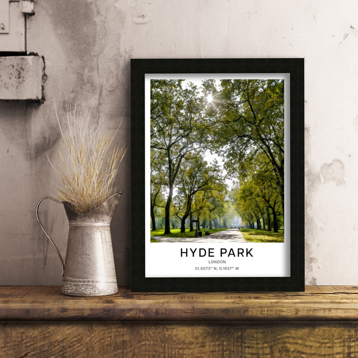 Hyde Park Art Print Poster,  Art Print, Travel Print, Illustration, digital print