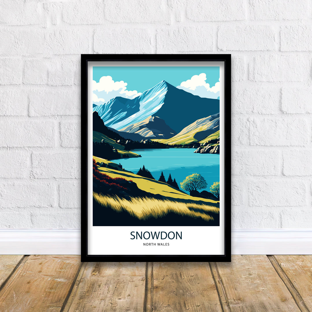 Snowdon North Wales, Travel Poster, Art Poster, Wall Art, Art Poster
