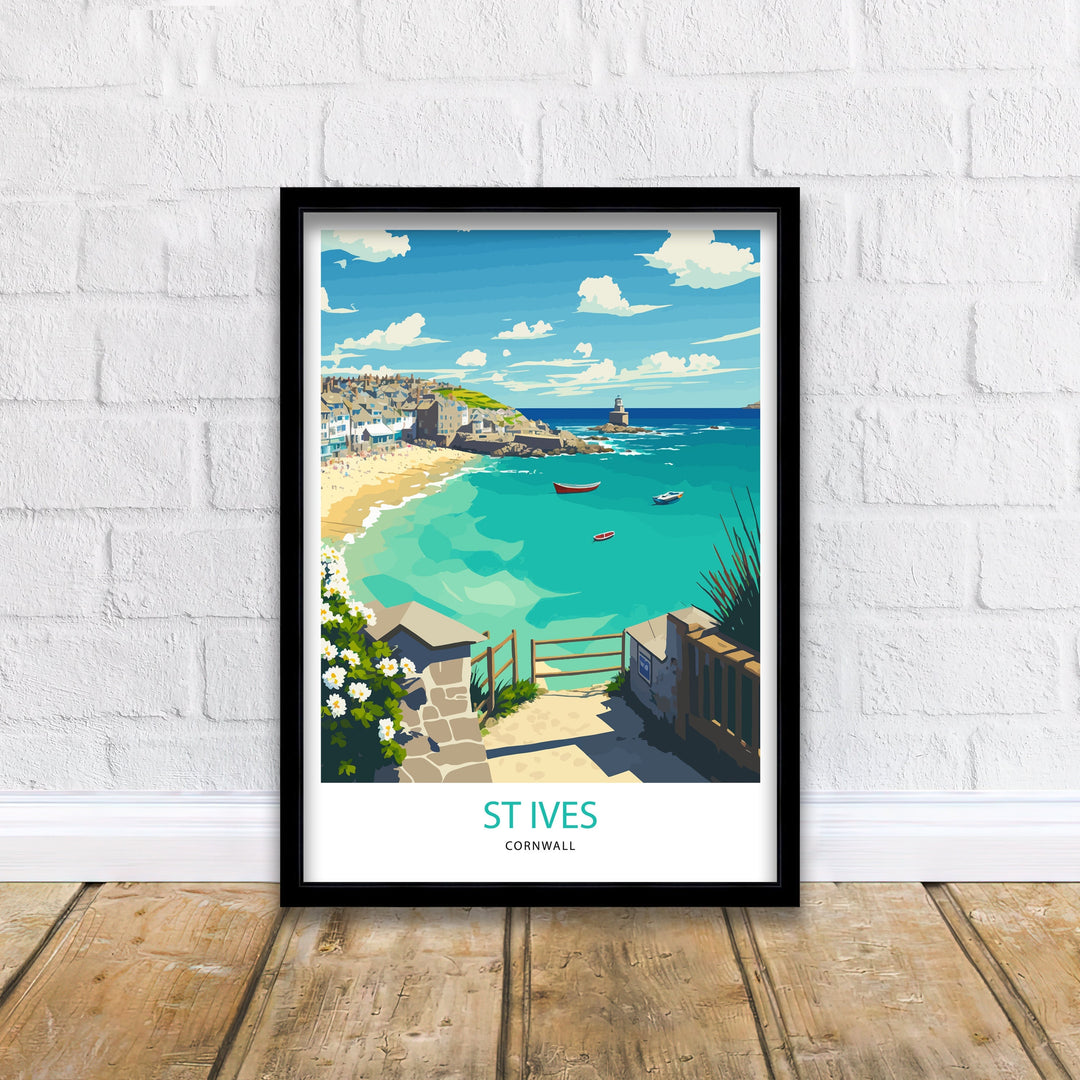 St Ives, Cornwall Travel Poster, Art Poster, Wall Art, Art Poster