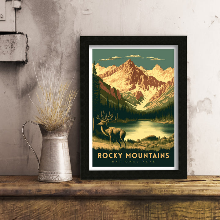 Rocky Mountains Travel Poster | Mountain Wall Art