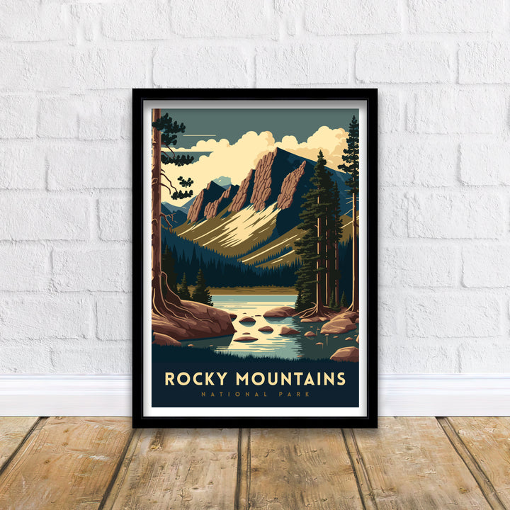 Rocky Mountains Travel Poster | Mountain Wall Art