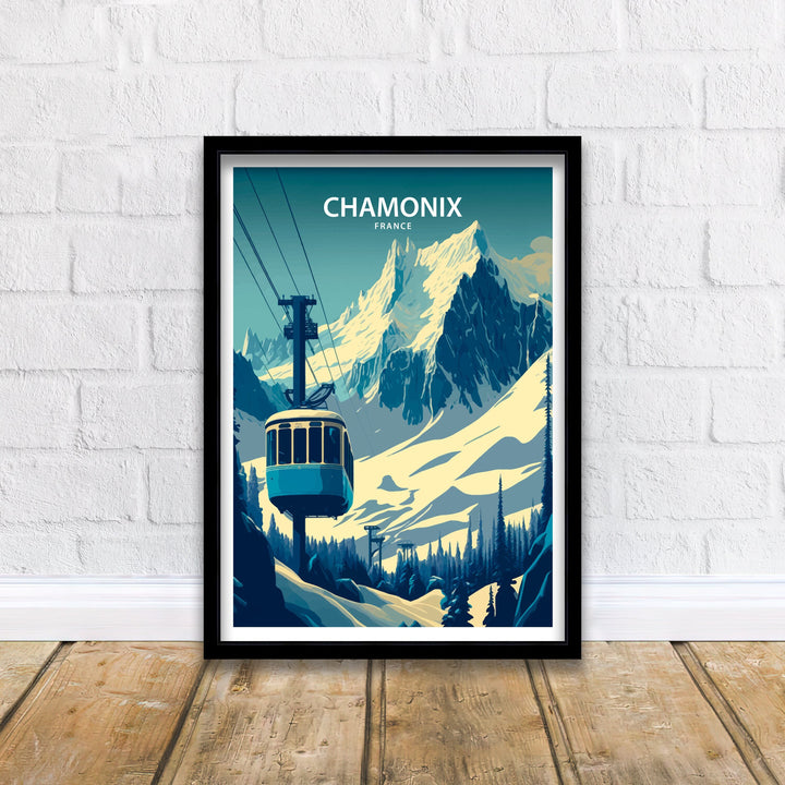 Chamonix Travel Poster | Ski Poster