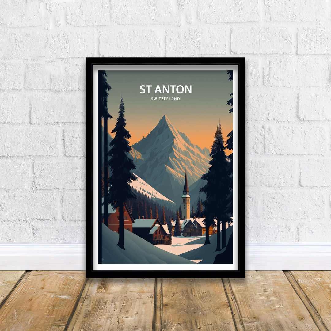 St Anton Travel Poster | Skiing Poster