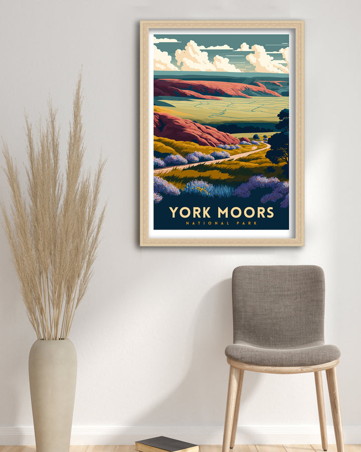 North York Moors Travel Print | Yorkshire | Travel Poster | Yorkshire Print | National Park Print | North York Moors Art | Yorkshire Poster