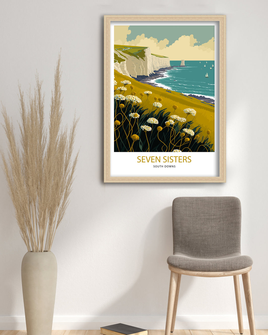 Seven Sisters Travel Print | East Sussex| Print| Seven Sisters Print| Seven Sisters Cliffs| Wall Art| Sussex | Seven Sisters Art