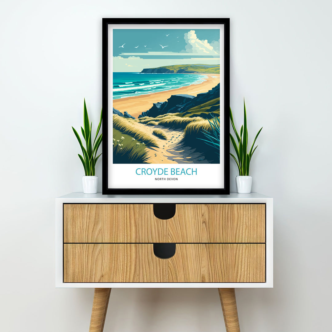 Croyde Bay Travel Print | Croyde Bay | North Devon| Travel Poster