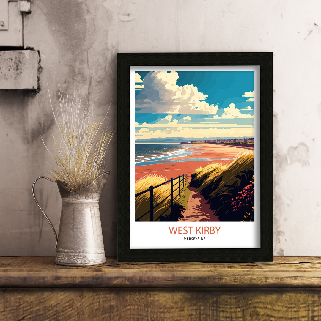 West Kirby Travel Print | Merseyside| Liverpool | Wirral | Travel Poster | West Kirby Beach