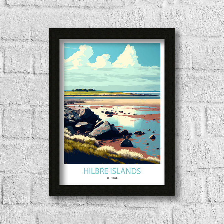 West Kirby Travel Print | The Hilbre Islands  Print| Art| Wall Art| Sea| Landscape