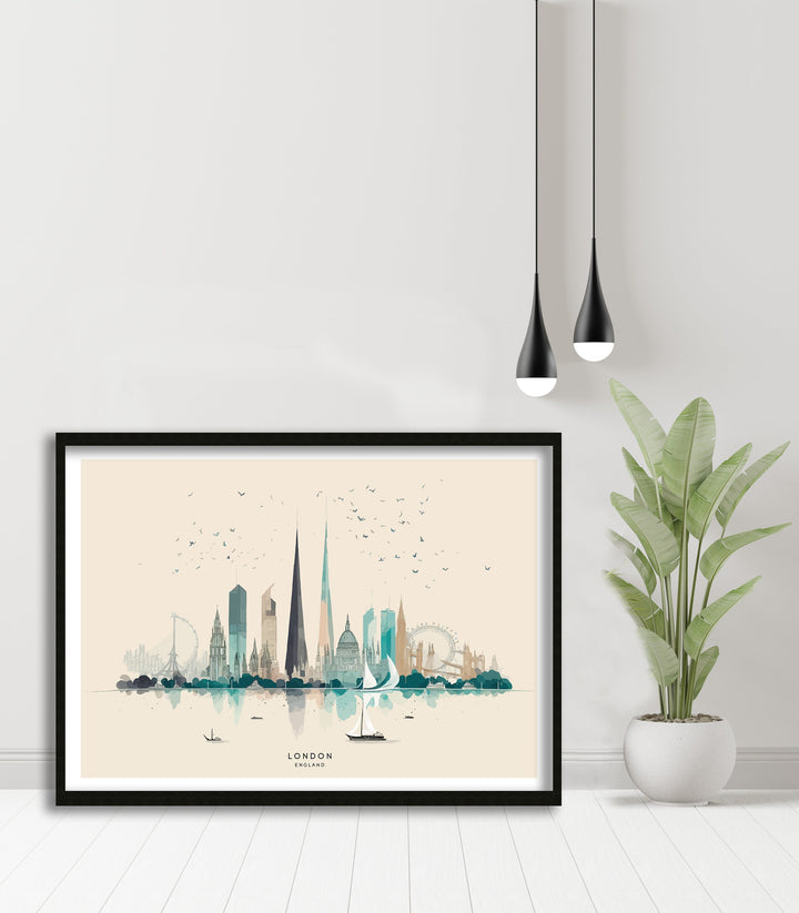 London Skyline Art Print | London Print| London Poster| London Wall Art| London| London Art Print| London Art| London Cityscape