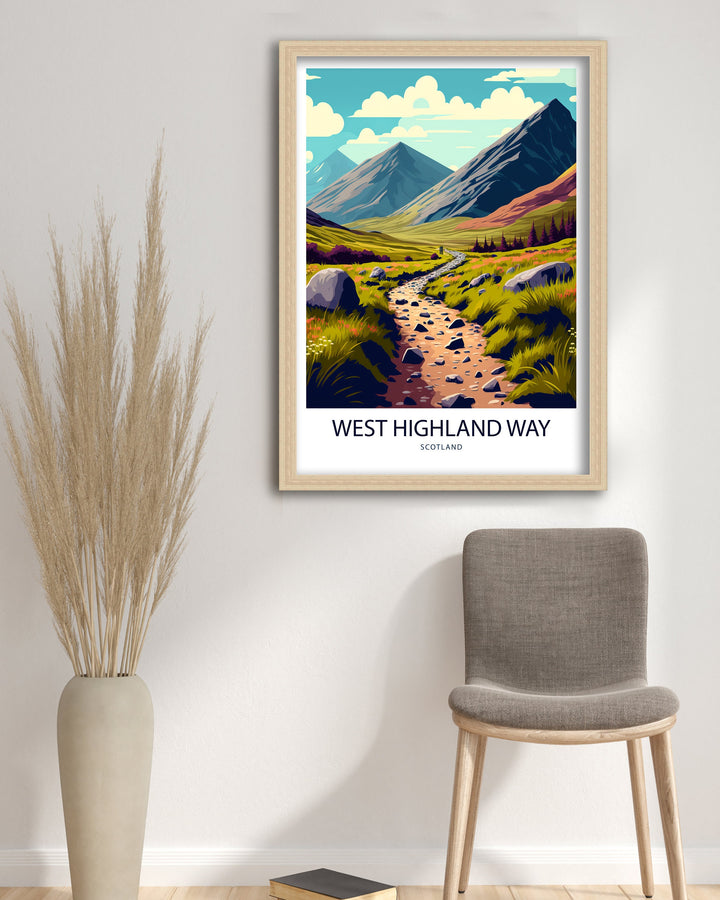 West Highland Way Scotland Travel Poster, Art Poster, Wall Art, Irish Art Poster