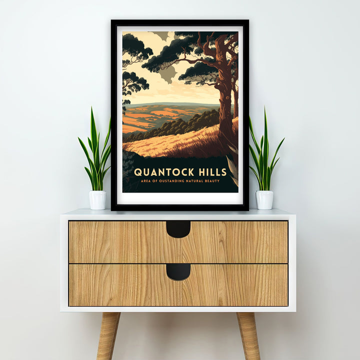 Quantock Hills Travel Print | Somerset Print| Quantock Hills Print| Quantock Print| Somerset Countyside| Somerset Hills Print