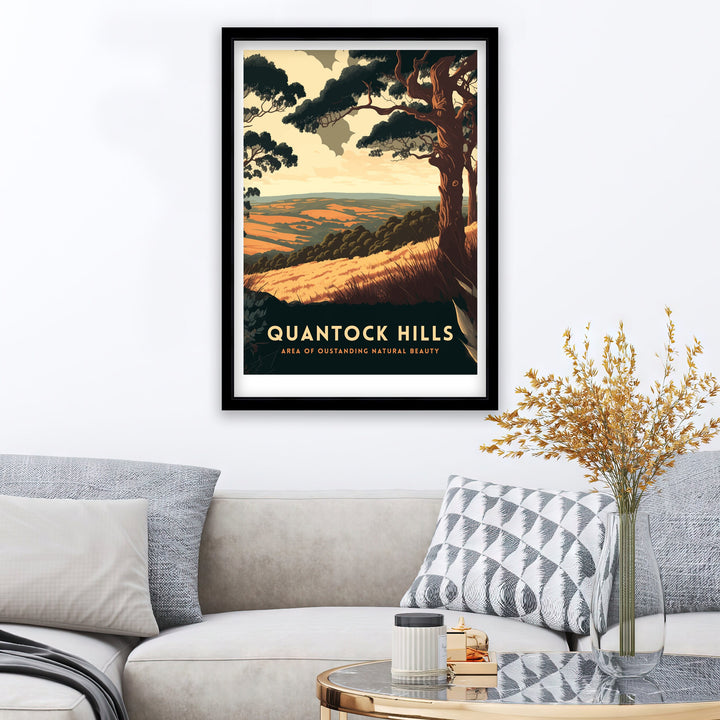 Quantock Hills Travel Print | Somerset Print| Quantock Hills Print| Quantock Print| Somerset Countyside| Somerset Hills Print