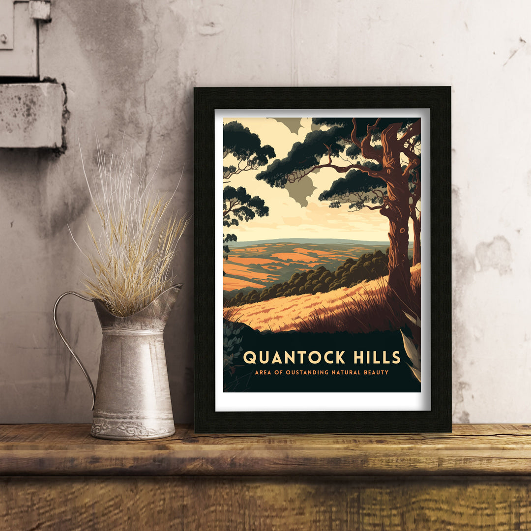 Quantock Hills Travel Print | Somerset Print| Quantock Hills Print| Quantock Print| Somerset Countyside| Somerset Hills Print