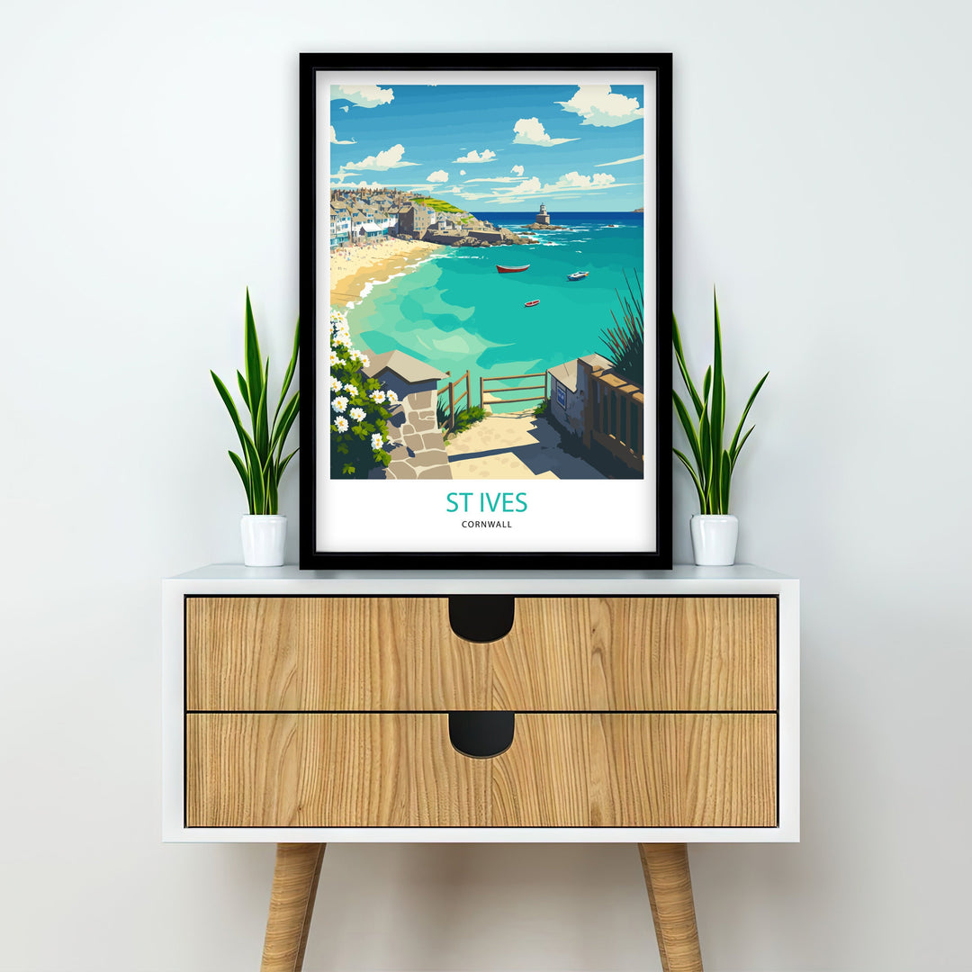 St Ives, Cornwall Travel Poster, Art Poster, Wall Art, Art Poster