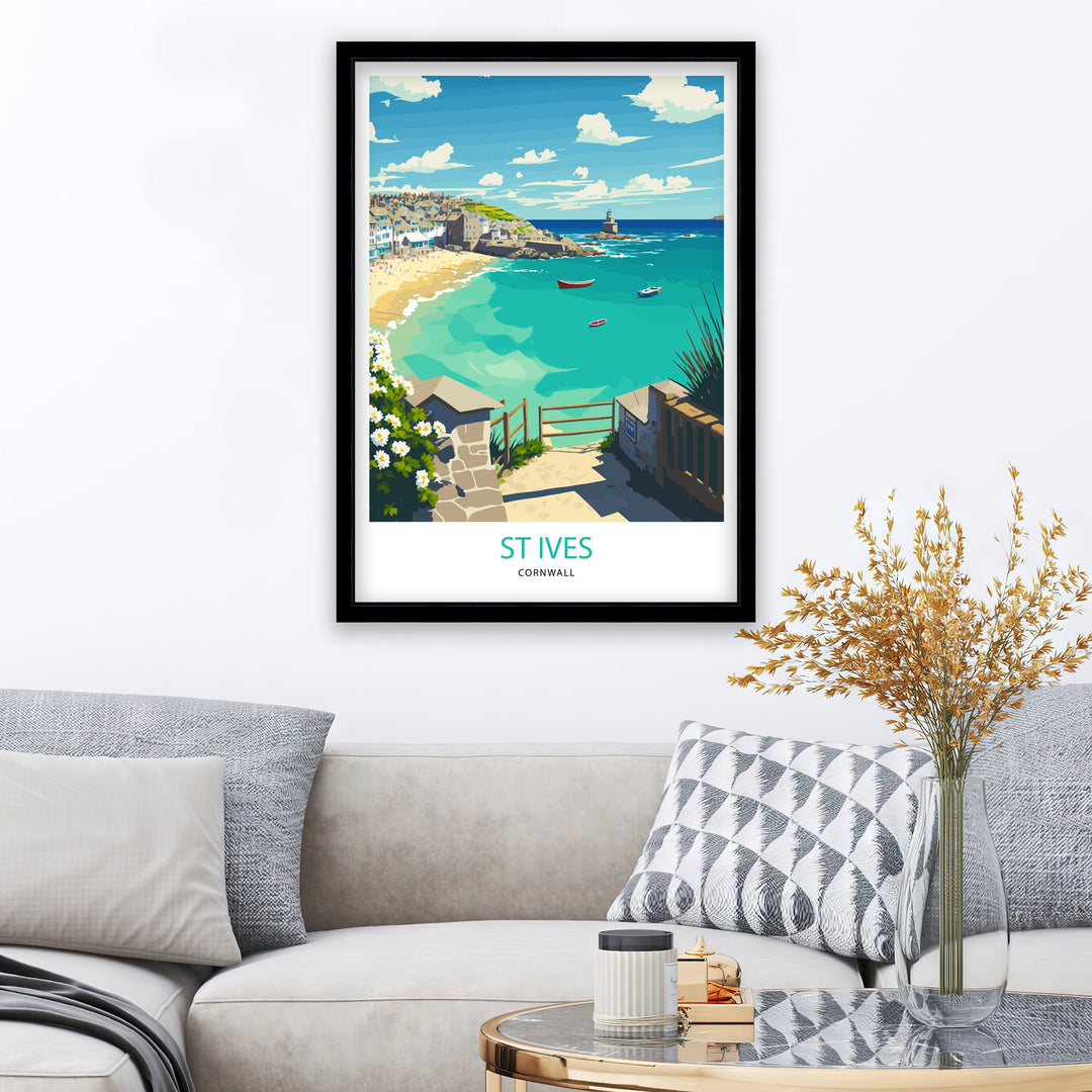 St Ives, Cornwall Travel Poster, Art Poster, Wall Art, Art Poster