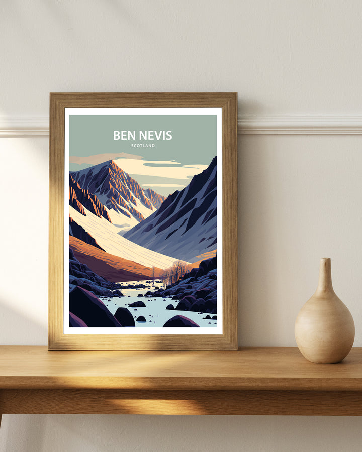 Ben Nevis Travel Print | Ben Nevis | Ben Nevis Poster | Scotland Print | Mountain Print | Ben Nevis Art | Scotland | Ben Nevis Wall Art