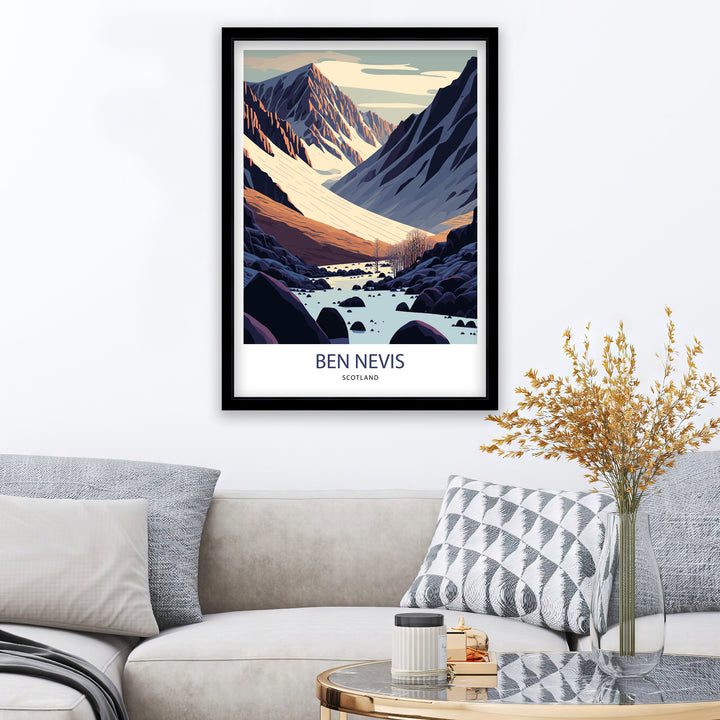 Ben Nevis Travel Print | Ben Nevis | Ben Nevis Poster | Scotland Print | Mountain Print | Ben Nevis Art | Scotland | Ben Nevis Wall Art