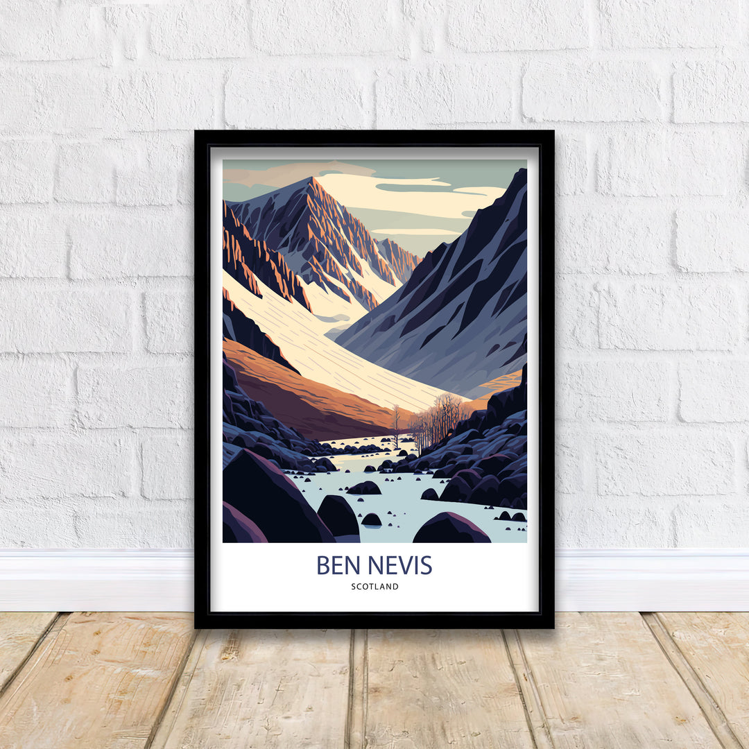 Ben Nevis Travel Print | Ben Nevis | Ben Nevis Poster | Scotland Print | Mountain Print | Ben Nevis Art | Scotland | Ben Nevis Wall Art