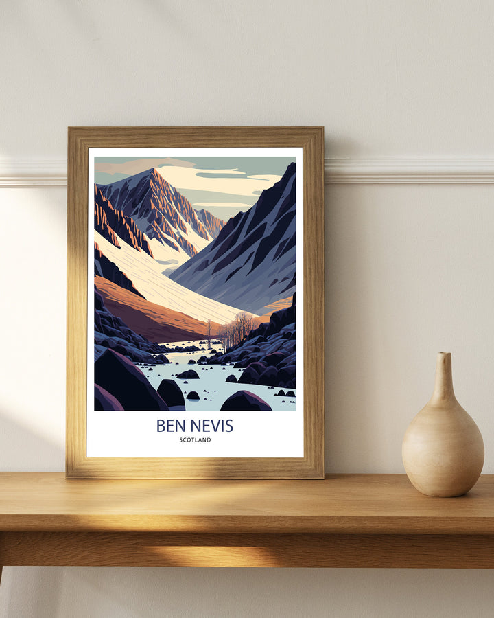 Ben Nevis Travel Print | Ben Nevis | Ben Nevis Poster | Scotland Print | Mountain Print | Ben Nevis Art | Scotland | Ben Nevis Wall Art