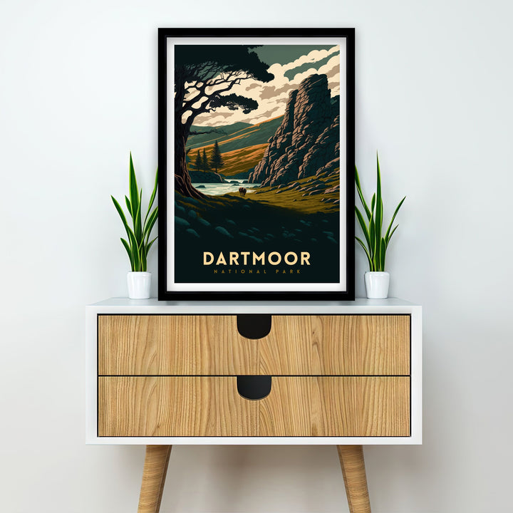 Dartmoor Travel Print | National Park | Devon | Dartmoor Print | Landscape | Dartmoor Poster | Uk National Park | Dartmoor Wall Art