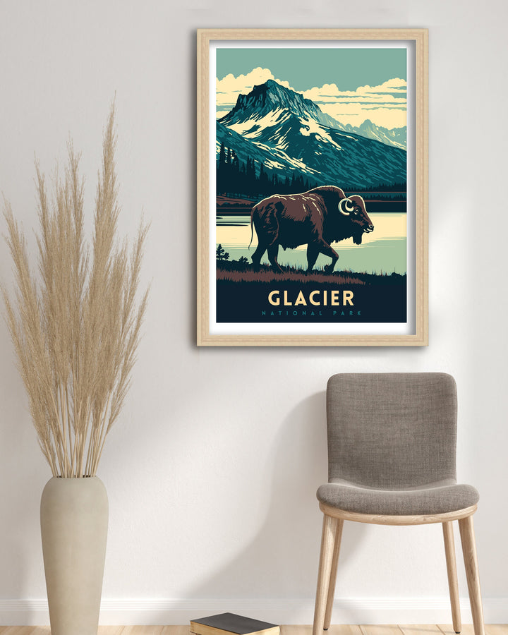 Glacier National Park Travel Poster | National Park Poster