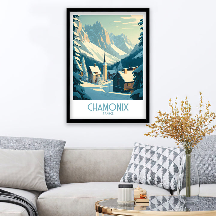 Chamonix Travel Poster | Ski Poster