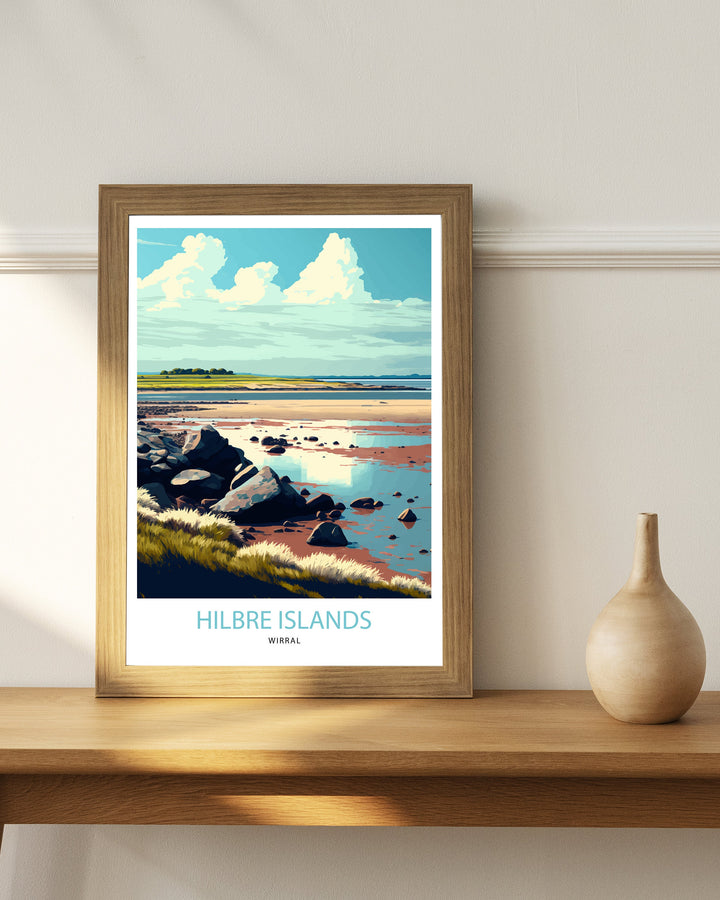 The Hilbre Islands Travel Poster | Merseyside