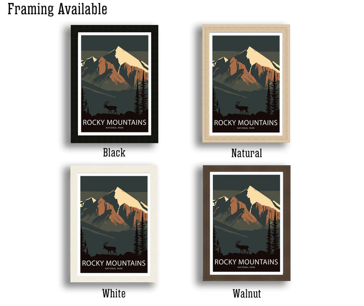 Rocky Mountains Travel Poster | Mountain Wall Art