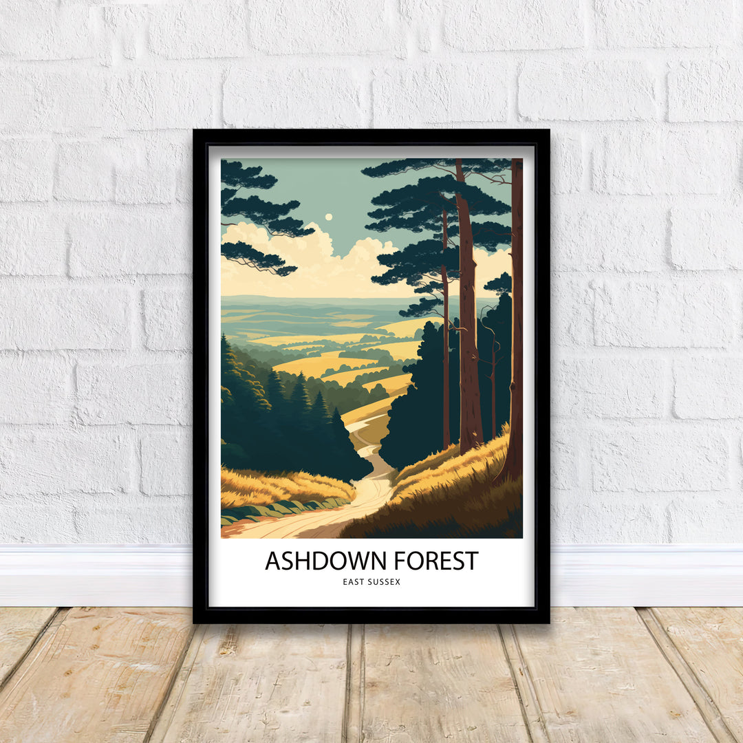 Ashdown Forest Print| Vintage Travel Print| Ashdown Forest Art| Ashdown Forest Poster| English Countryside