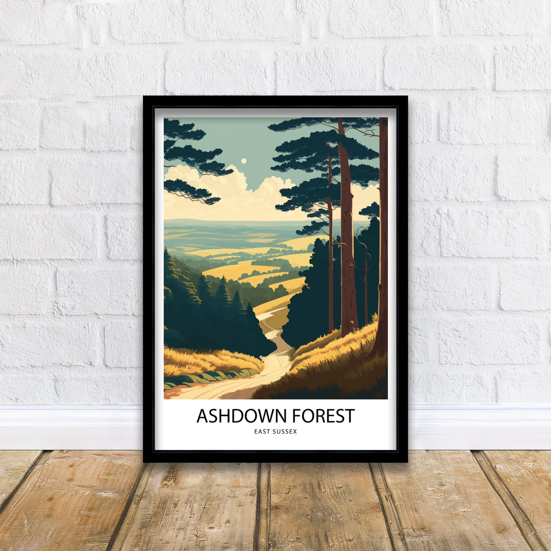 Ashdown Forest Print| Vintage Travel Print| Ashdown Forest Art| Ashdown Forest Poster| English Countryside