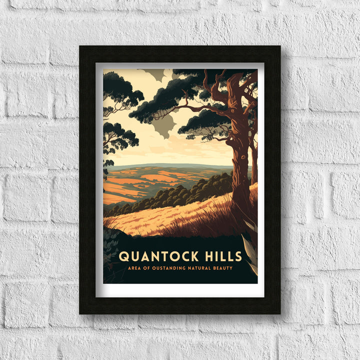 Quantock Hills Travel Print | Somerset Print| Quantock Hills Print| Quantock Print| Somerset Countyside| Somerset Hills Print