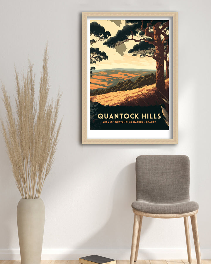 Quantock Hills Travel Print | Somerset Print| Quantock Hills Print| Quantock Print| Somerset Countyside| Somerset Hills Print