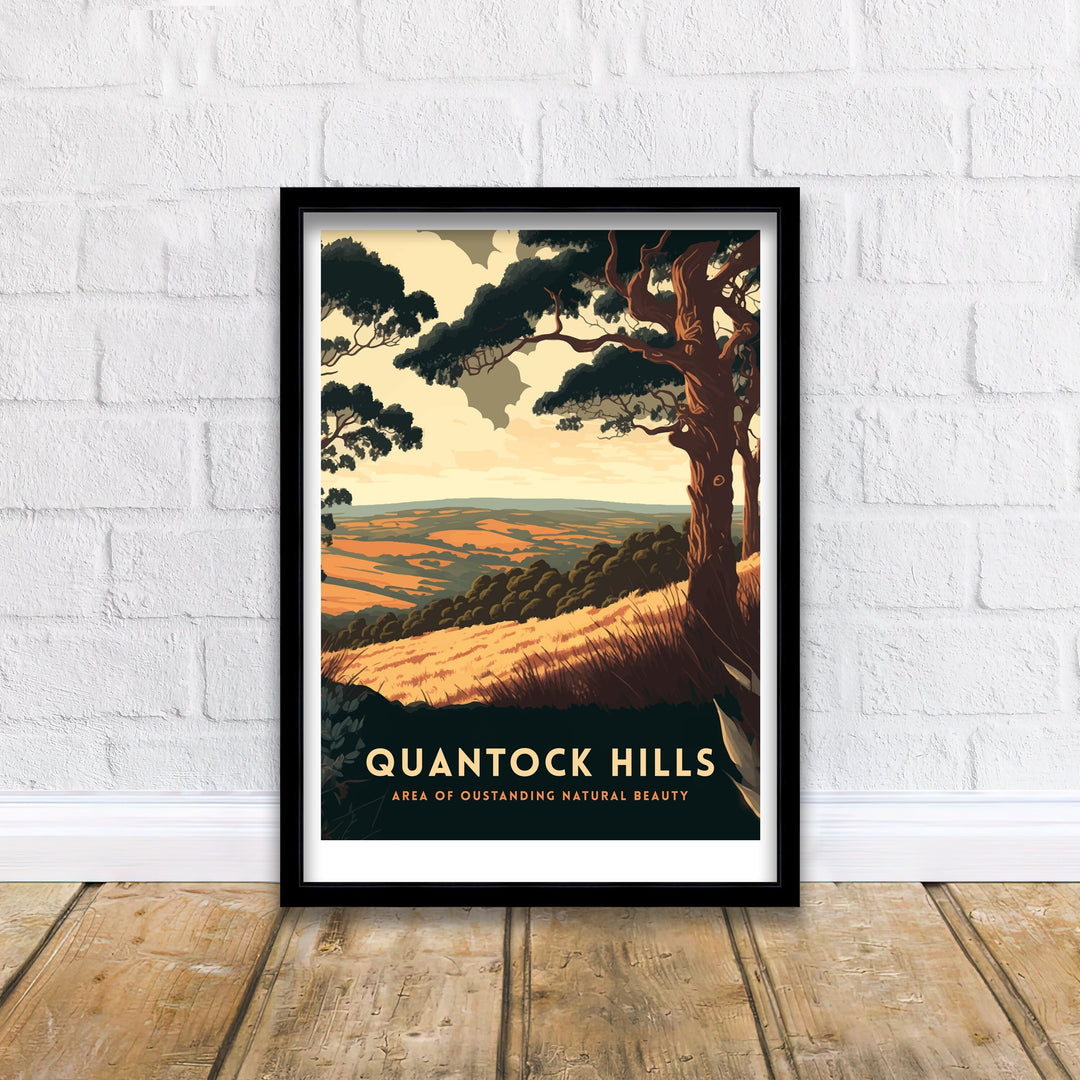 Quantock Hills Travel Print | Somerset Print| Quantock Hills Print| Quantock Print| Somerset Countyside| Somerset Hills Print