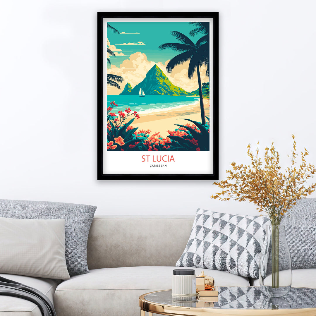 St Lucia Travel Poster | Caribbean