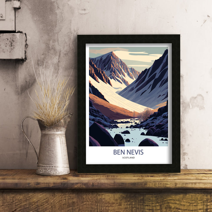 Ben Nevis Travel Print | Ben Nevis | Ben Nevis Poster | Scotland Print | Mountain Print | Ben Nevis Art | Scotland | Ben Nevis Wall Art