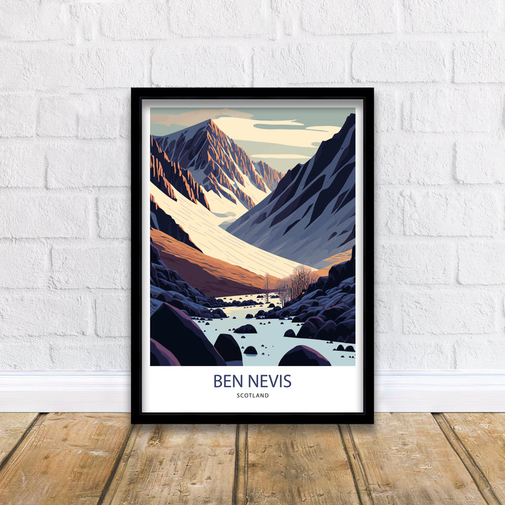 Ben Nevis Travel Print | Ben Nevis | Ben Nevis Poster | Scotland Print | Mountain Print | Ben Nevis Art | Scotland | Ben Nevis Wall Art