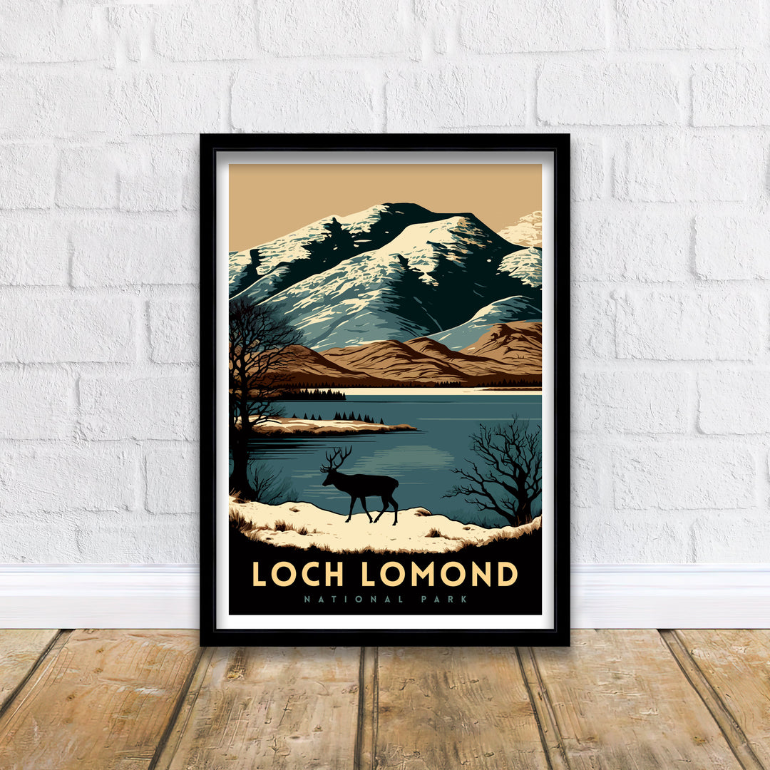 Loch Lomond Travel Print | Scotland | Loch Lomond Print | Travel Poster | Scotland Print | Wall Art | National Park | Scottish Highlands